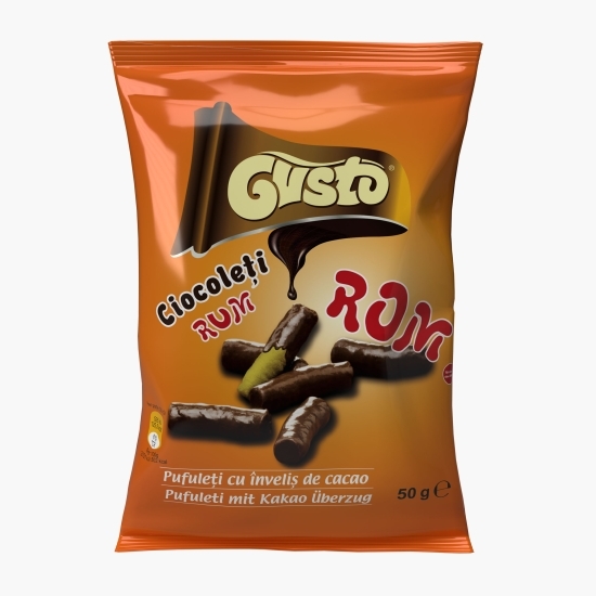 Pufuleți cu glazură de cacao și rom Ciocoleți 50g